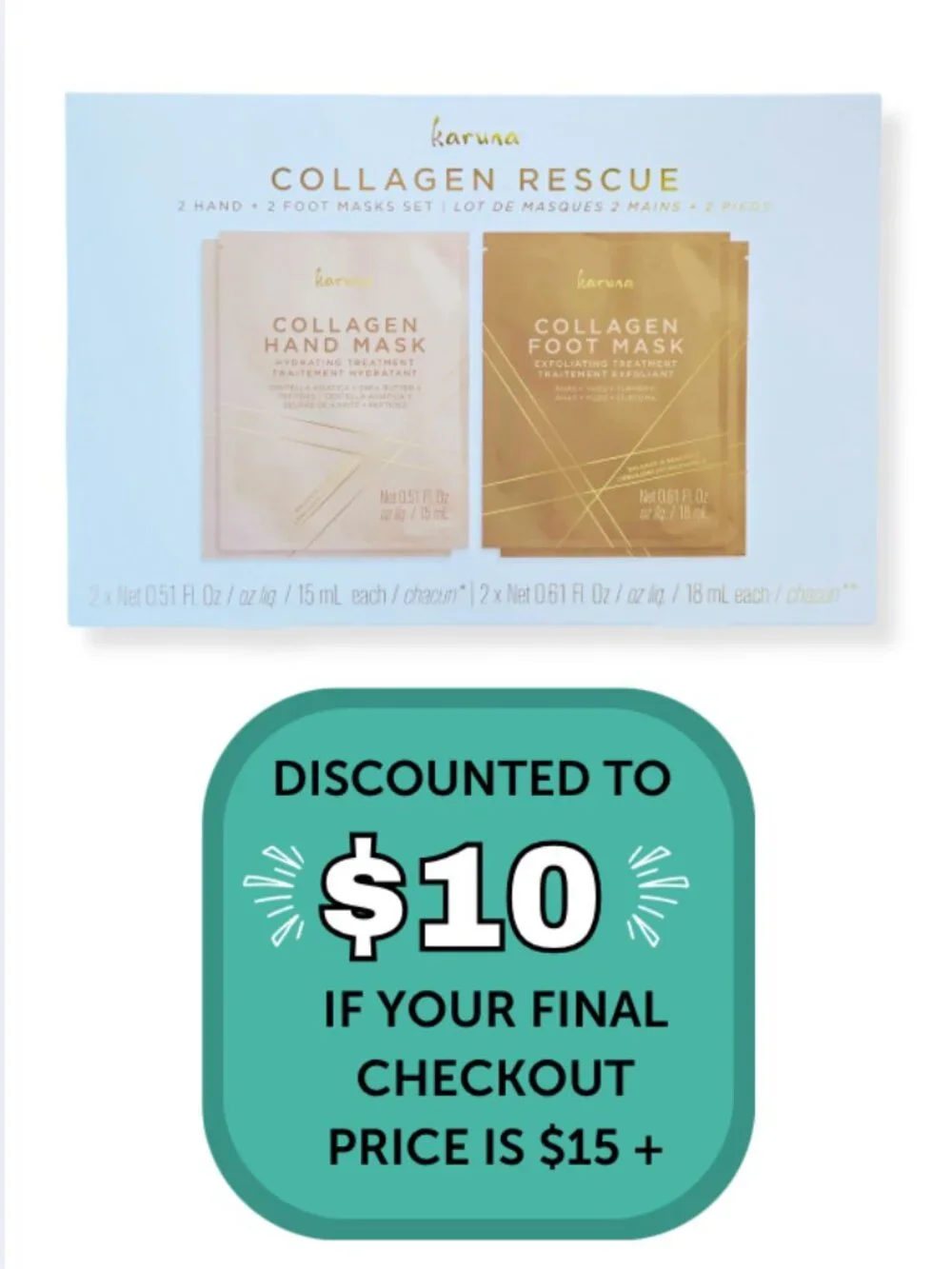 $10 When Bundled with $5+ Karuna Collagen Rescue Mask Set